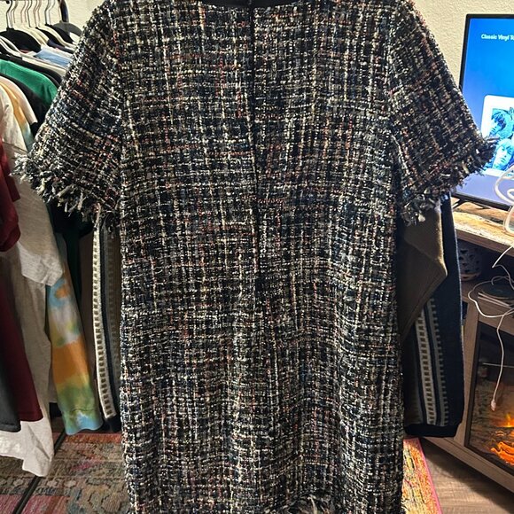 Alexa Admor Tweed Shift Dress Size 12 Black Multi - Picture 3 of 4